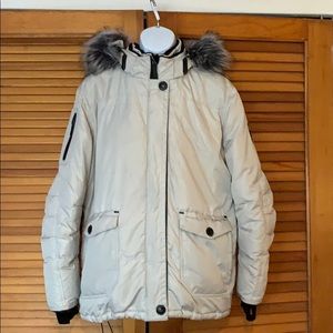 Used Point Zero winter coat with down feathers.